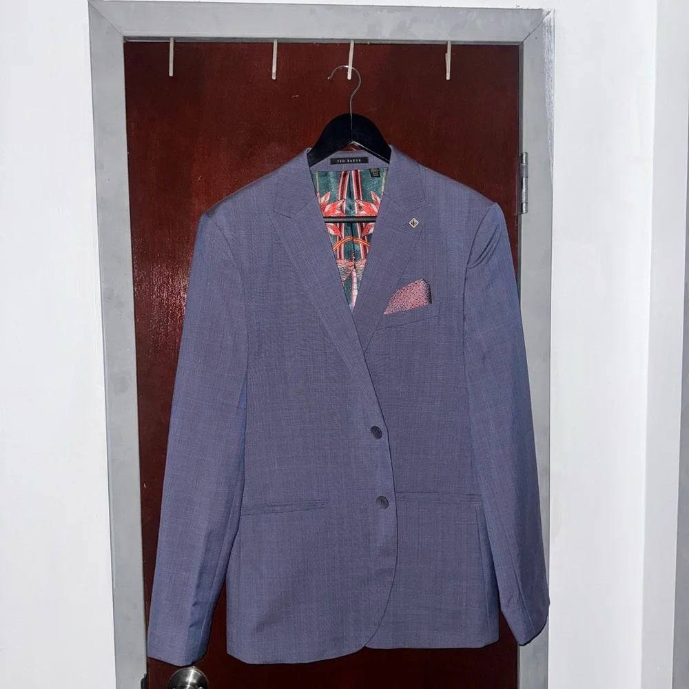Ted Baker Lilac color wool Suit Stylish Blazer and Trousers Set 40R/32R - Picture 6 of 15